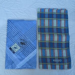 Kenzo Blue and Multicolor Handkerchief‎ Duo